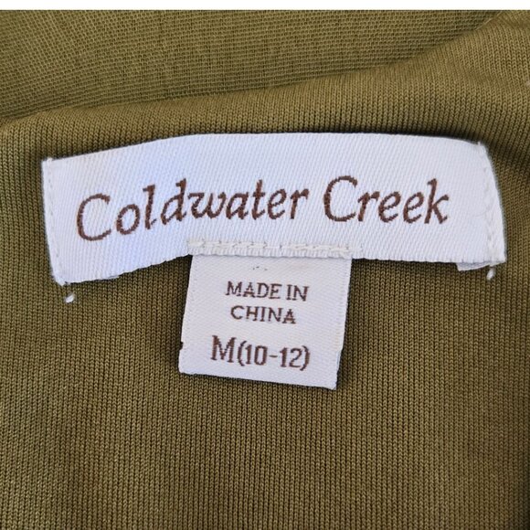 Coldwater Creek Womens Sleeveless Rayon Tank Top Keyhole Back Olive Green Size M - Picture 6 of 8
